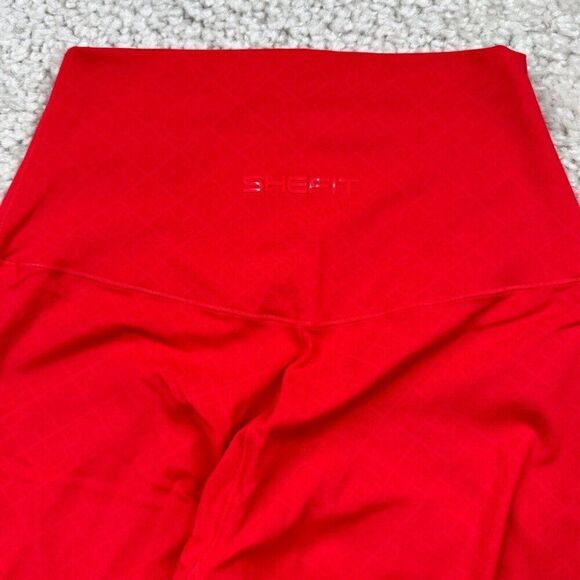Shefit Boss Legging High Waisted Diamond Embossed Print Rush Red - Picture 8 of 13